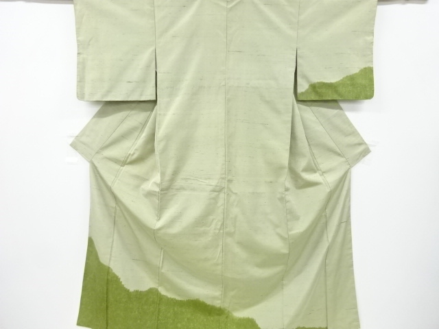 JAPANESE KIMONO / ANTQUE KIMONO / SILK / FUSHI TSUMUGI / MIST
